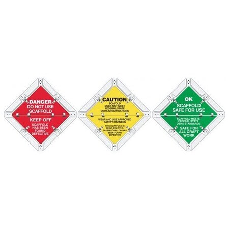 Accuform Danger, Caution, OK, Aluminum, 13.75 in x 13.75 in PSF306